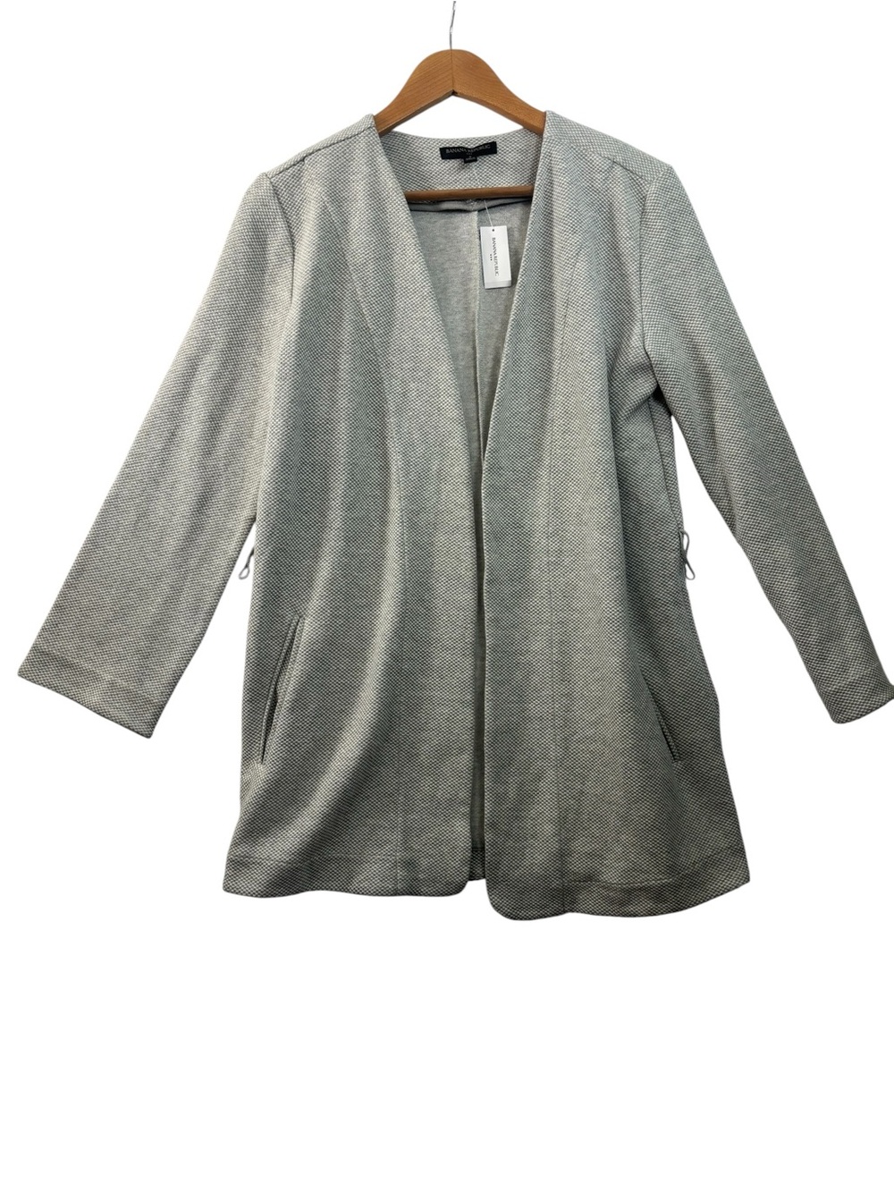 Banana Republic Open Knit Cardigan Grey Womens Size Small NWT Missing Belt